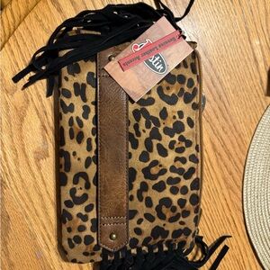 Justin Boots Leopard Print Crossbody Bag